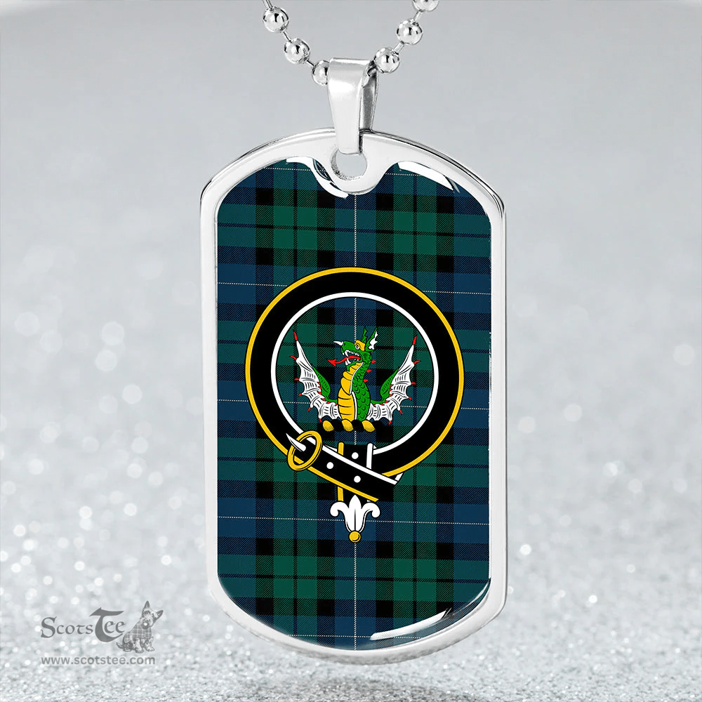ScottishPlaid MacKirdy Modern Clan Tartan Dog Tag Necklace - Crest Classic Scottish Plaid Tartan Plaid