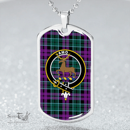ScottishPlaid Scott (Sir Walter) Modern Clan Tartan Dog Tag Necklace - Crest Classic Scottish Plaid Tartan Plaid