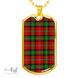 Scottish Boyd Modern Clan Tartan Dog Tag Necklace - Classic Scottish Plaid Tartan Plaid