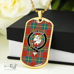 ScottishPlaid Ruthven Ancient Clan Tartan Dog Tag Necklace - Crest Classic Scottish Plaid Tartan Plaid