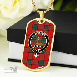ScottishPlaid Maxwell Modern Clan Tartan Dog Tag Necklace - Crest Classic Scottish Plaid Tartan Plaid