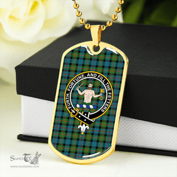 ScottishPlaid Murray of Atholl variation (Murray of Atholl; variation) Ancient Clan Tartan Dog Tag Necklace - Crest Classic Scottish Plaid Tartan Plaid