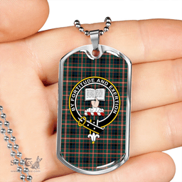 ScottishPlaid Reid Green Modern Clan Tartan Dog Tag Necklace - Crest Classic Scottish Plaid Tartan Plaid