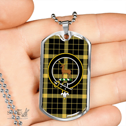 ScottishPlaid Raeburn Ancient Clan Tartan Dog Tag Necklace - Crest Classic Scottish Plaid Tartan Plaid