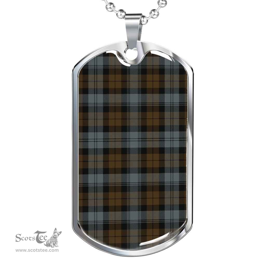 Scottish BlackWatch Weathered Clan Tartan Dog Tag Necklace - Classic Scottish Plaid Tartan Plaid