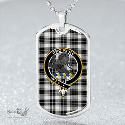 ScottishPlaid MacFie of Colonsay Dress (MacPhee of Colonsay Dress) Modern Clan Tartan Dog Tag Necklace - Crest Classic Scottish Plaid Tartan Plaid