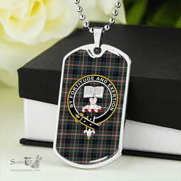 ScottishPlaid Reid Green Modern Clan Tartan Dog Tag Necklace - Crest Classic Scottish Plaid Tartan Plaid
