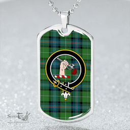 ScottishPlaid Semple Ancient Clan Tartan Dog Tag Necklace - Crest Classic Scottish Plaid Tartan Plaid