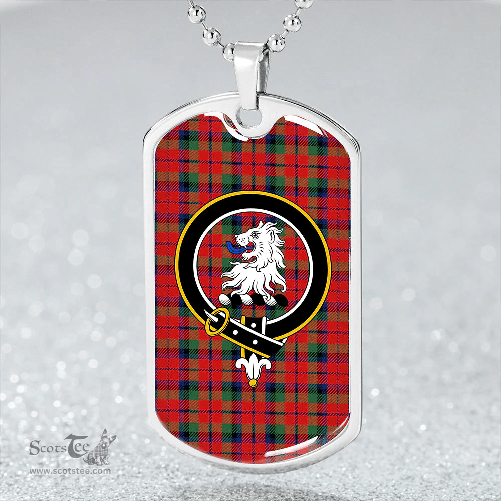 ScottishPlaid MacNaughton Modern Clan Tartan Dog Tag Necklace - Crest Classic Scottish Plaid Tartan Plaid
