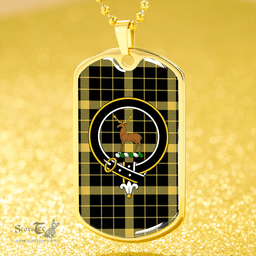 ScottishPlaid Raeburn Ancient Clan Tartan Dog Tag Necklace - Crest Classic Scottish Plaid Tartan Plaid