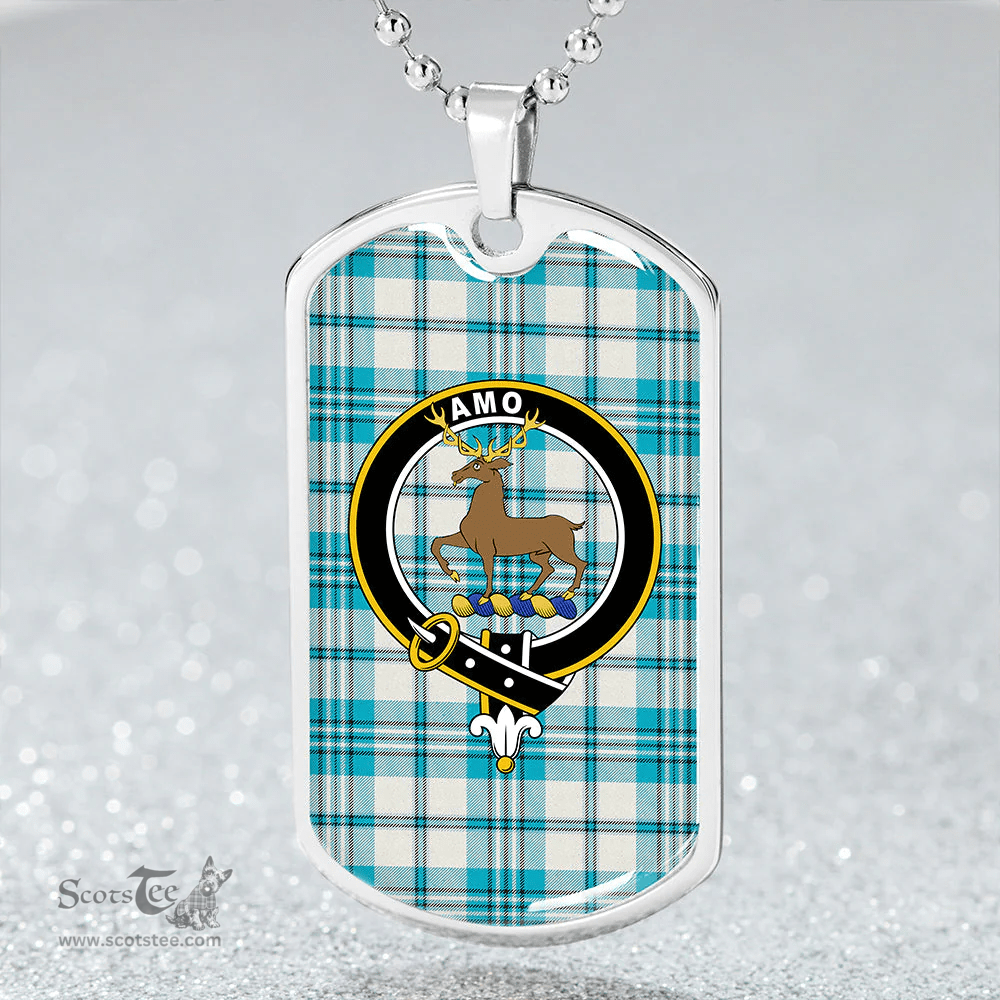 ScottishPlaid Scott Dress Turquoise Modern Clan Tartan Dog Tag Necklace - Crest Classic Scottish Plaid Tartan Plaid