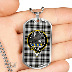 ScottishPlaid MacFie of Colonsay Dress (MacPhee of Colonsay Dress) Modern Clan Tartan Dog Tag Necklace - Crest Classic Scottish Plaid Tartan Plaid