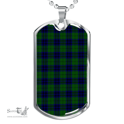 Scottish Keith Modern Clan Tartan Dog Tag Necklace - Classic Scottish Plaid Tartan Plaid