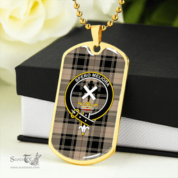 ScottishPlaid Moffat Weathered Clan Tartan Dog Tag Necklace - Crest Classic Scottish Plaid Tartan Plaid