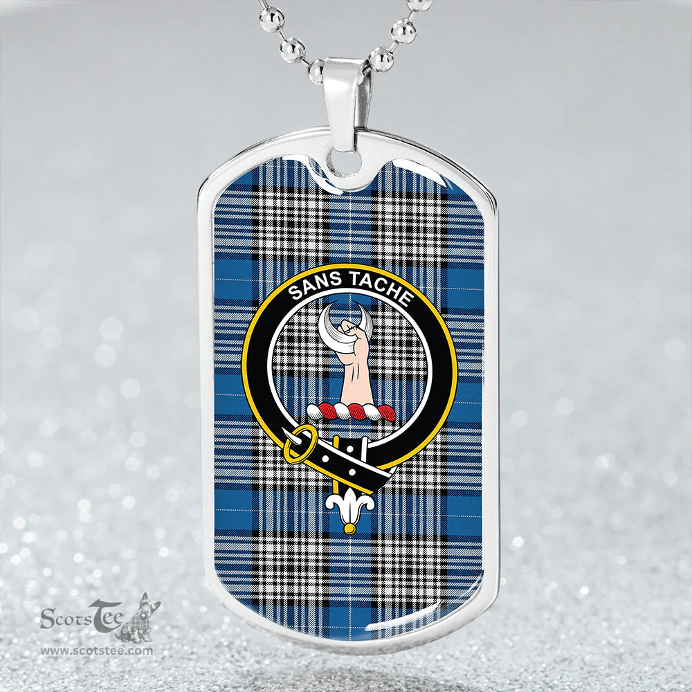ScottishPlaid Napier Ancient Clan Tartan Dog Tag Necklace - Crest Classic Scottish Plaid Tartan Plaid