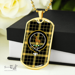 ScottishPlaid Raeburn Ancient Clan Tartan Dog Tag Necklace - Crest Classic Scottish Plaid Tartan Plaid