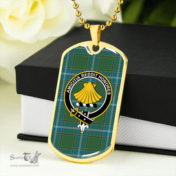 ScottishPlaid Pringle #2 Modern Clan Tartan Dog Tag Necklace - Crest Classic Scottish Plaid Tartan Plaid