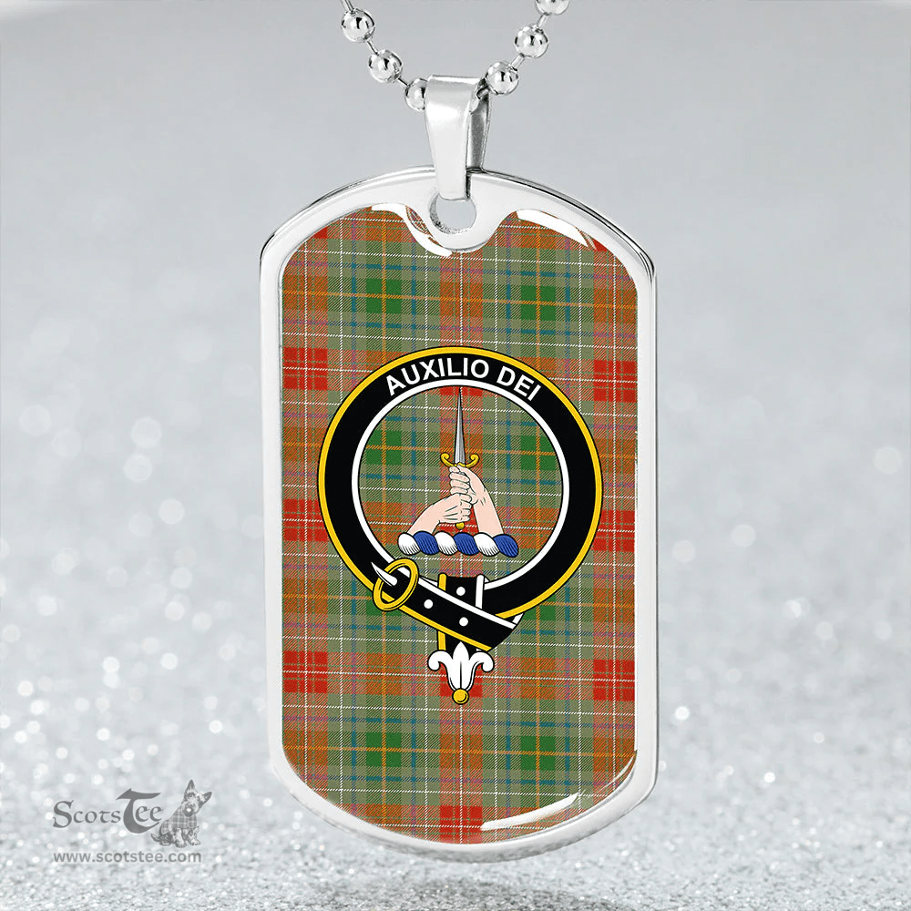 ScottishPlaid Muirhead Ancient Clan Tartan Dog Tag Necklace - Crest Classic Scottish Plaid Tartan Plaid