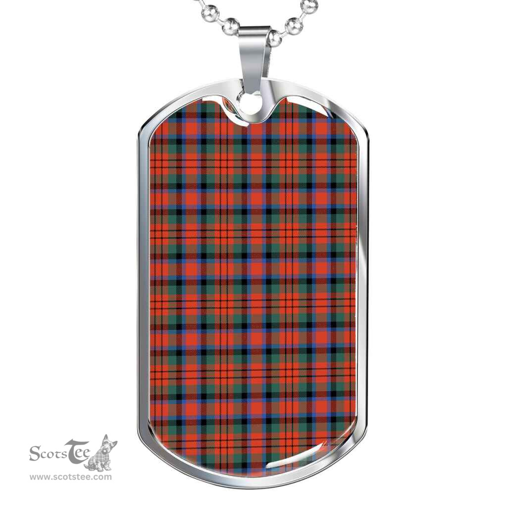Scottish MacDuff Ancient Clan Tartan Dog Tag Necklace - Classic Scottish Plaid Tartan Plaid