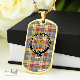 ScottishPlaid MacGlashan 1800 Ancient Clan Tartan Dog Tag Necklace - Crest Classic Scottish Plaid Tartan Plaid