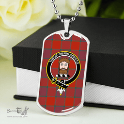ScottishPlaid MacNab Smith Ancient Clan Tartan Dog Tag Necklace - Crest Classic Scottish Plaid Tartan Plaid