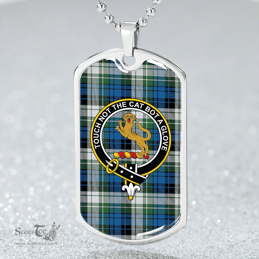 ScottishPlaid MacGlashan Original Colours Ancient Clan Tartan Dog Tag Necklace - Crest Classic Scottish Plaid Tartan Plaid