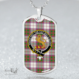 ScottishPlaid MacKintosh Artefact Ancient Clan Tartan Dog Tag Necklace - Crest Classic Scottish Plaid Tartan Plaid