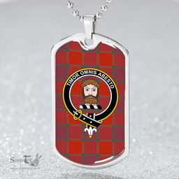 ScottishPlaid MacNab Smith Ancient Clan Tartan Dog Tag Necklace - Crest Classic Scottish Plaid Tartan Plaid