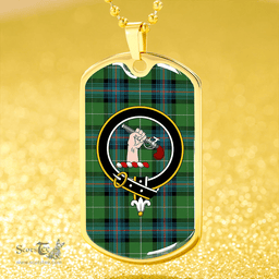 ScottishPlaid Semple Ancient Clan Tartan Dog Tag Necklace - Crest Classic Scottish Plaid Tartan Plaid