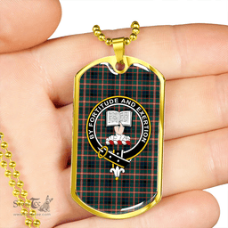 ScottishPlaid Reid Green Modern Clan Tartan Dog Tag Necklace - Crest Classic Scottish Plaid Tartan Plaid
