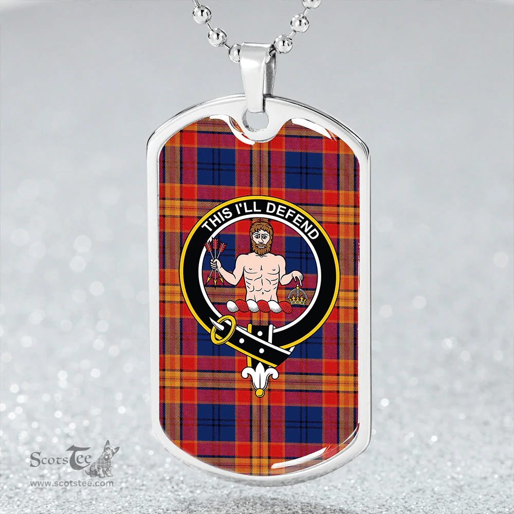 ScottishPlaid MacGurk Modern Clan Tartan Dog Tag Necklace - Crest Classic Scottish Plaid Tartan Plaid