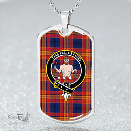 ScottishPlaid MacGurk Modern Clan Tartan Dog Tag Necklace - Crest Classic Scottish Plaid Tartan Plaid