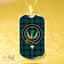ScottishPlaid MacKirdy Modern Clan Tartan Dog Tag Necklace - Crest Classic Scottish Plaid Tartan Plaid