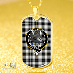 ScottishPlaid MacFie of Colonsay Dress (MacPhee of Colonsay Dress) Modern Clan Tartan Dog Tag Necklace - Crest Classic Scottish Plaid Tartan Plaid