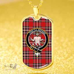ScottishPlaid MacFarlane Red Modern Clan Tartan Dog Tag Necklace - Crest Classic Scottish Plaid Tartan Plaid