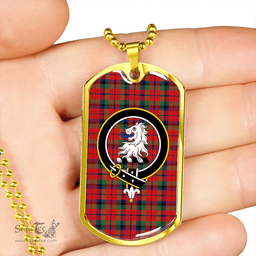 ScottishPlaid MacNaughton Modern Clan Tartan Dog Tag Necklace - Crest Classic Scottish Plaid Tartan Plaid