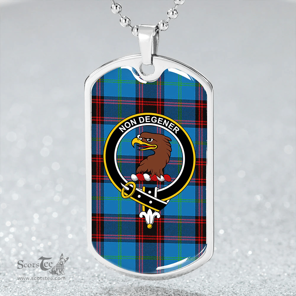 ScottishPlaid Wedderburn Clan Tartan Dog Tag Necklace - Crest Classic Scottish Plaid Tartan Plaid