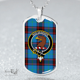ScottishPlaid Wedderburn Clan Tartan Dog Tag Necklace - Crest Classic Scottish Plaid Tartan Plaid