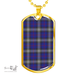 Scottish Kinnaird Clan Tartan Dog Tag Necklace - Classic Scottish Plaid Tartan Plaid