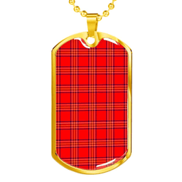 Scottish Burnett Modern Clan Tartan Dog Tag Necklace - Classic Scottish Plaid Tartan Plaid
