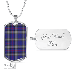 Scottish Kinnaird Clan Tartan Dog Tag Necklace - Classic Scottish Plaid Tartan Plaid