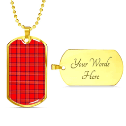 Scottish Burnett Modern Clan Tartan Dog Tag Necklace - Classic Scottish Plaid Tartan Plaid