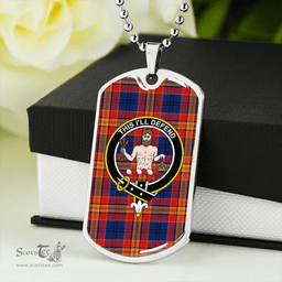 ScottishPlaid MacGurk Modern Clan Tartan Dog Tag Necklace - Crest Classic Scottish Plaid Tartan Plaid
