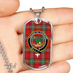 ScottishPlaid Seton Modern Clan Tartan Dog Tag Necklace - Crest Classic Scottish Plaid Tartan Plaid