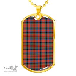 Scottish MacDuff Ancient Clan Tartan Dog Tag Necklace - Classic Scottish Plaid Tartan Plaid