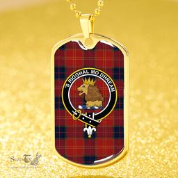 ScottishPlaid MacEdward (MacGregor Hastie) Modern Clan Tartan Dog Tag Necklace - Crest Classic Scottish Plaid Tartan Plaid