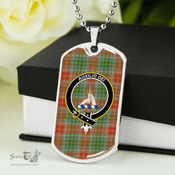 ScottishPlaid Muirhead Ancient Clan Tartan Dog Tag Necklace - Crest Classic Scottish Plaid Tartan Plaid
