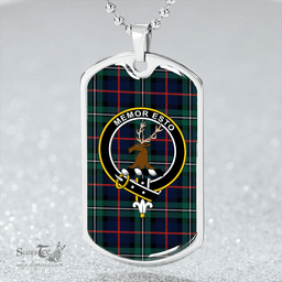 ScottishPlaid MacPhail Hunting Modern Clan Tartan Dog Tag Necklace - Crest Classic Scottish Plaid Tartan Plaid