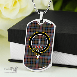 ScottishPlaid Rankin / Rankine Ancient Clan Tartan Dog Tag Necklace - Crest Classic Scottish Plaid Tartan Plaid