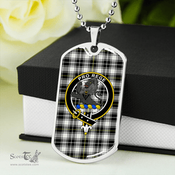 ScottishPlaid MacFie of Colonsay Dress (MacPhee of Colonsay Dress) Modern Clan Tartan Dog Tag Necklace - Crest Classic Scottish Plaid Tartan Plaid